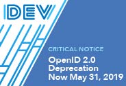 OpenID 2.0 Deprecation Now May 31, 2019