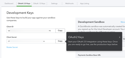 Development keys